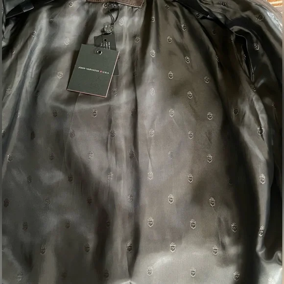 John Varvatos Soft and Luxurious Genuine Sheep Leather Racer Jacket Dk Brown-szL - Picture 15 of 15